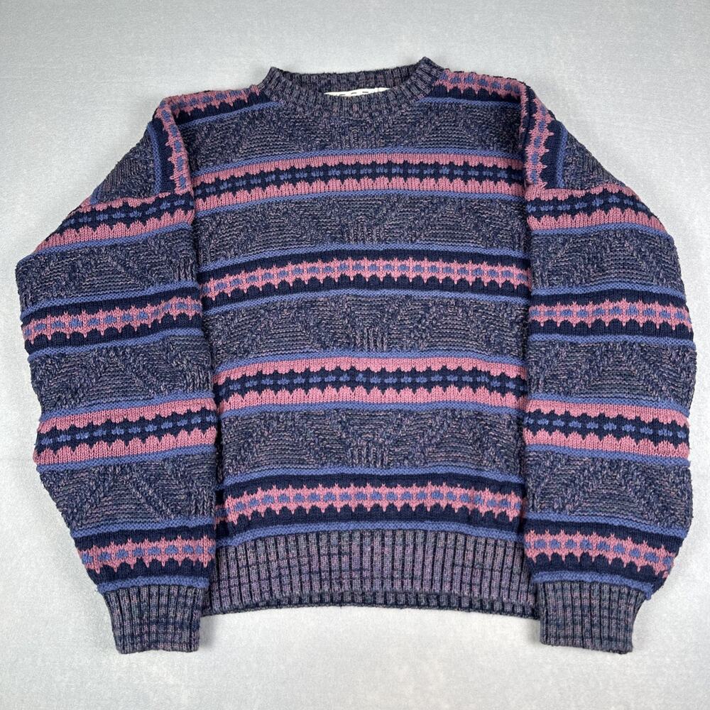 Vintage Crossings Sweater Mens Size Large Colorful Geometric